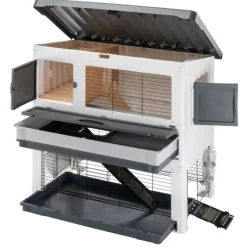 Ferplast Konijnenhok Grand Lodge 140 Plus - Dierenverblijf - 134x73x117 cm Grijs