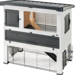 Ferplast Konijnenhok Grand Lodge 140 - Dierenverblijf - 134x73x110 cm Grijs Wit