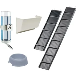 Ferplast Konijnenhok Grand Lodge 140 - Dierenverblijf - 134x73x110 cm Grijs Wit