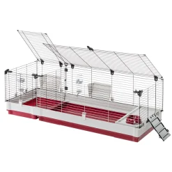 Ferplast Konijnenkooi Krolik 160 - Dierenverblijf - 162x60x50 cm Grijs Rood