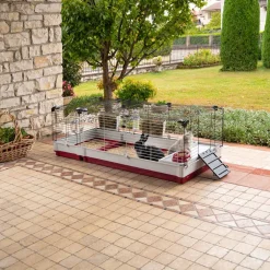 Ferplast Konijnenkooi Krolik 160 - Dierenverblijf - 162x60x50 cm Grijs Rood