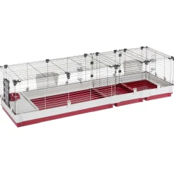 Ferplast Konijnenkooi Krolik 200 - Dierenverblijf - 205x60x50 cm Rood
