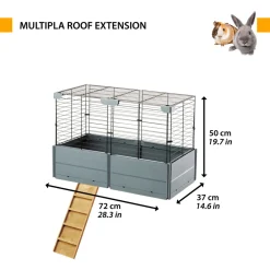 Ferplast Multipla Roof Extension - Dierenverblijf - 37x72x50 cm Grijs