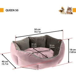 Ferplast Queen 50 Bedding Pink&Grijs - Kattenmand