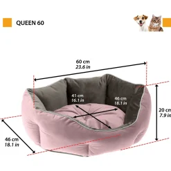 Ferplast Queen 50 Bedding Pink&Grijs - Kattenmand