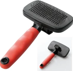 Ferplast Slicker Borstel Medium - Hondenvachtborstel - 16.3x9.7x5.6 cm Rood Zwart