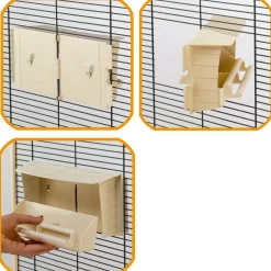 Ferplast Voerbak Brava 6 - Vogel - Voerbak- Drinkbak - 28.5x10x13 cm Beige