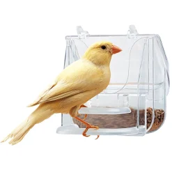 Ferplast Voerbakje Pretty 4522 - Vogel - Voerbak- Drinkbak - 9x9x9 cm Transparant