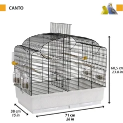 Ferplast Vogelkooi Canto - Vogelverblijven - 71x38x60.5 cm Grijs