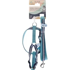 Ferribiella Cat Leash+harness Set - Kattenharnas - Lichtblauw L