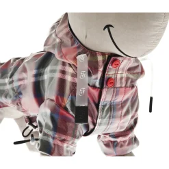 Ferribiella Rain Coat Favola Tartan - Hondenkleding - 25 cm Rood Ruit