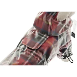 Ferribiella Rain Coat Favola Tartan - Hondenkleding - 25 cm Rood Ruit