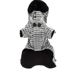 Ferribiella Rain Coat Favola Pied-De-Poule - Hondenkleding - 30 cm Zwart Wit
