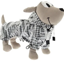 Ferribiella Rain Coat Favola Pied-De-Poule - Hondenkleding - 30 cm Zwart Wit