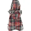 Ferribiella Rain Coat Favola Tartan - Hondenkleding - 35 cm Rood Ruit