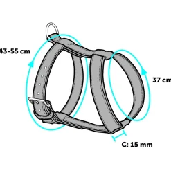 Flamingo Harnas Met Looplijn Harms - Kattentuigje - Rood Zwart 120cm 15mm