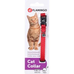 Flamingo Kattenhalsband Bel Ziggi - Kattenhalsband - Rood 20-35 Cm