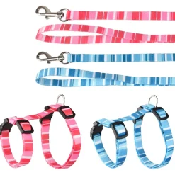 Flamingo Kittenharnas + Lijn Alfry - Kattentuigje - Assorti 15-25cm 10mm