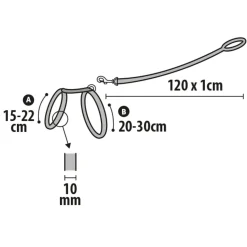 Flamingo Kittenharnas + Lijn Ziggi - Kattentuigje - Zwart 120cm 10mm