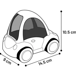 Flamingo Knaagdierenspeelgoed Bertrand Auto - Speelgoed - 14x9x11 cm Blauw Wit Zwart