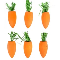 Flamingo Knaagdierenspeelgoed Knabbelhout Worteltjes - Speelgoed - 5.5x2 cm 40 g Oranje