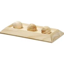 Flamingo Knaagdierspeelgoed Rody Brain Train Plaat 3 Kogels - Speelgoed - 30x15x5.5 cm Natural