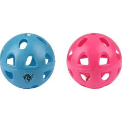 Flamingo Knaagdierspeelgoed Diwa Bal Met Bel - Speelgoed - Ø6.5 cm Blauw Pink