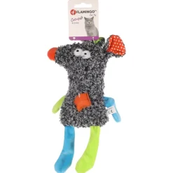 Flamingo Mouzo Muis - Kattenspeelgoed - 31x18 cm Grijs