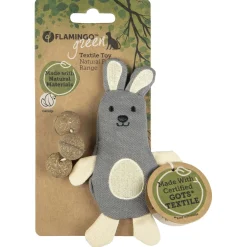Flamingo Natural Fun Konijn - Kattenspeelgoed - 14 cm Grijs Beige