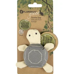 Flamingo Natural Fun Schildpad - Kattenspeelgoed - 11 cm Grijs Beige