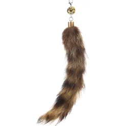 Flamingo Sjors Staart Voor Hengel - Kattenspeelgoed - 25x8x30 cm Donkerbruin Print