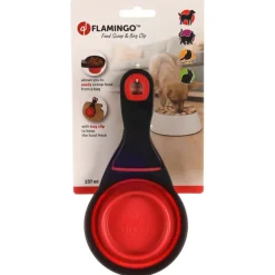 Flamingo Voerschep Met Sluitclip - Hondenvoerbak - 19.8x10x8.5 cm Rood