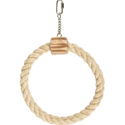 Flamingo Vogelspeelgoed Bbq Touwring - Vogelspeelgoed - 18x4x34 cm Beige Natural