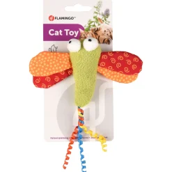 Flamingo Yowly Libelle Met Krulstaartjes - Kattenspeelgoed - 18 cm Multi-Color