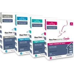 Flea Free Spot-On Combo Kat - Anti vlooien en tekenmiddel - 4 pip 1 Tot 12 Kg