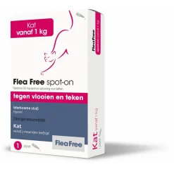 Flea Free Spot-On Kat - Anti vlooien en tekenmiddel - 1 pip Vanaf 1 Kg