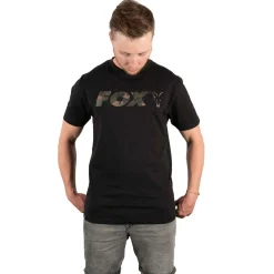 Fox Black  / Camo Print  T - Shirts - Small