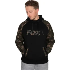 Fox Black / Camo Raglan Hoodie - Vesten & truien - Small