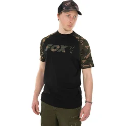 Fox Black  / Camo Raglan T - Shirts - Xl