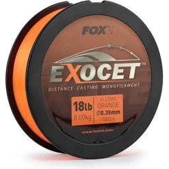 Fox Exocet Fluoro Orange Mono 0.35mm 18lb / 8.0kg (1000m) - Nylon -