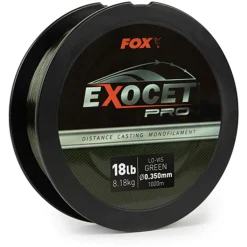 Fox Exocet Pro (Low Vis Green) 0.350mm 18lbs / 8.18kgs (1000m) - Nylon -
