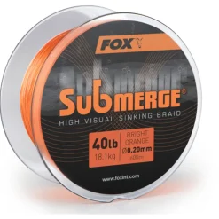Fox Submerge Bright Orange Sinking Braid X 600m 0.20mm 40lb/18.1kgs - Gevlochten lijn -