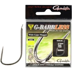 Gamakatsu Gama Wide Gape Maggot Hooks Barbless #18 - Vishaak -