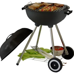 Garden Grill Kogelgrill Rond - Barbecue - 47 cm Zwart Chroom