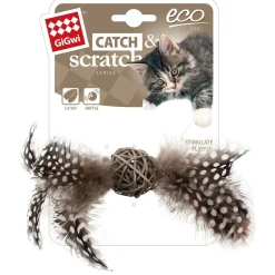 Gigwi Catch And Scratch Eco Line With Rattle Wood - Kattenspeelgoed - 130x40x175 mm