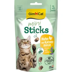 Gimcat Mini Sticks - Kattensnack - Kip Kattenkruid 50 g