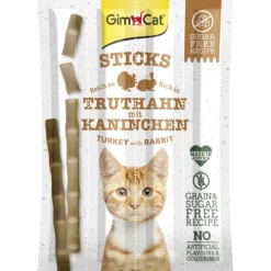 Gimcat Sticks - Kattensnack - Kalkoen Konijn 20 g 4 stuks