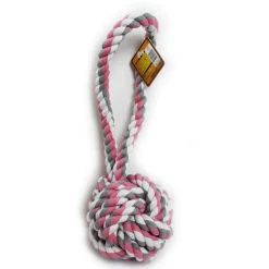 Happy Pet Extreme Flos Bal - Hondenspeelgoed - 60x17x18 cm Wit Grijs Pink