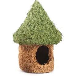 Happy Pet Nature First Tiki Hut - Kooi Accessoire - 12x12x18 cm Groen Bruin