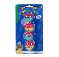 Happy Pet Vogelspeelgoed Met Ballen En Bellen - Vogelspeelgoed - 20x4 cm Multi-Color